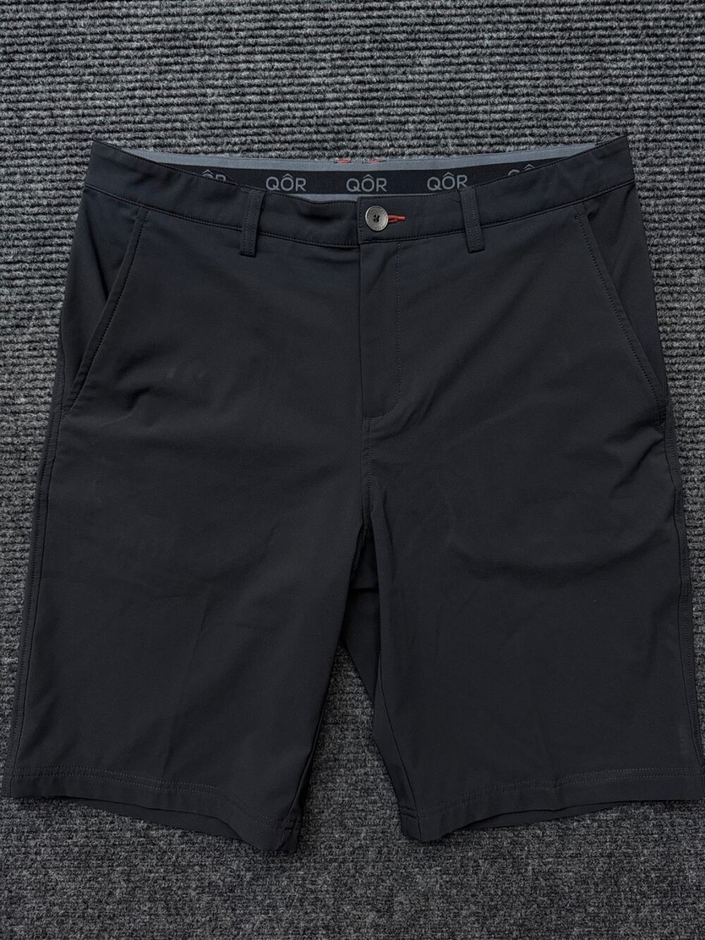 QOR Shorts Men's Sz 36 Black 5 Pocket Performance Stretch Athletic Outdoor